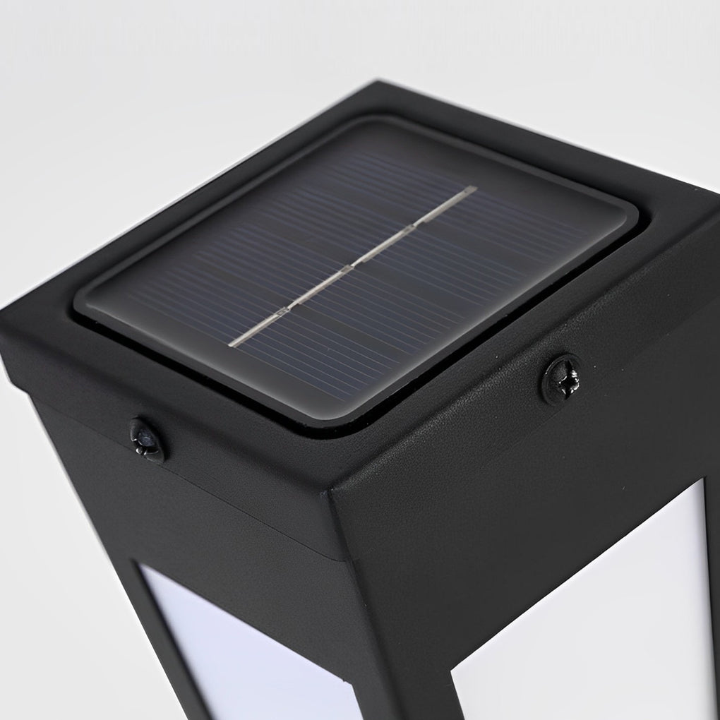 Solar LED Outdoor Wall Light - Modern Black Metal Design