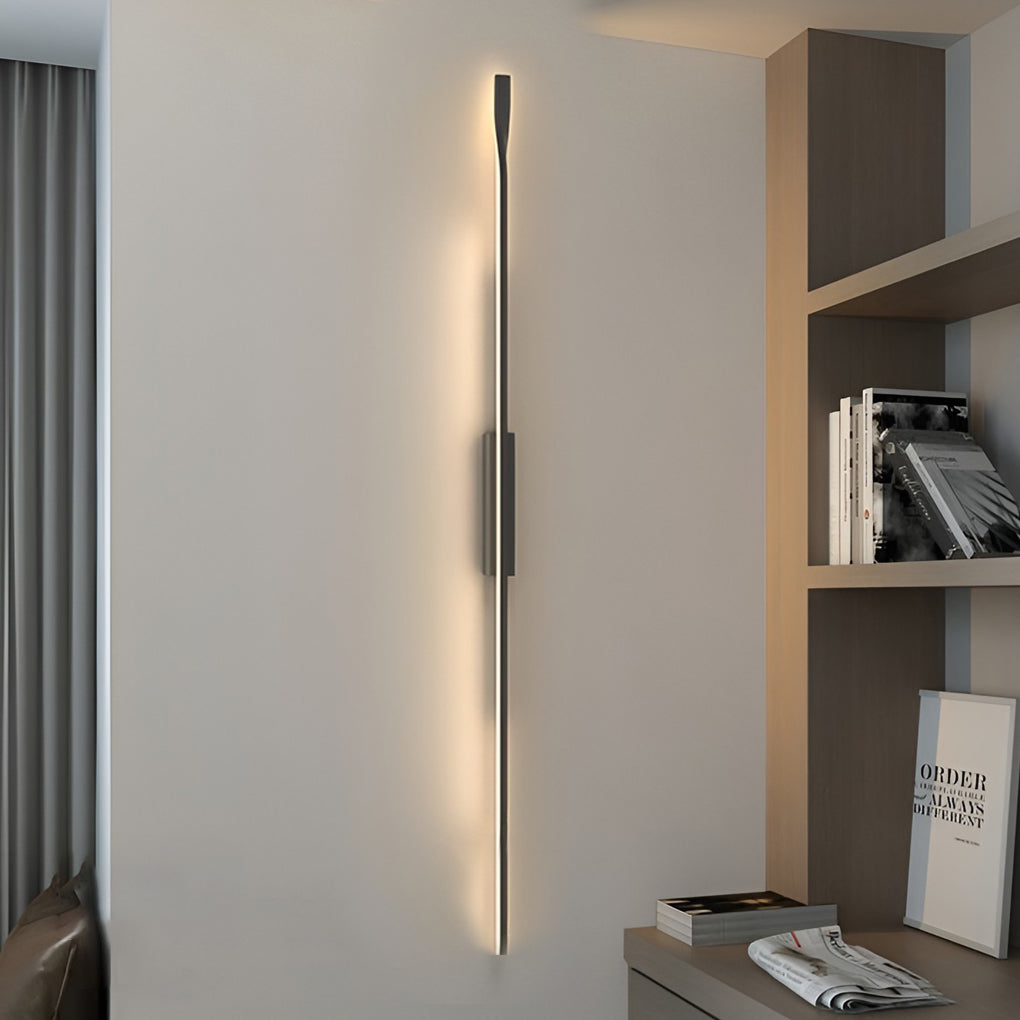 Modern Linear LED Wall Sconce in Black Iron | Minimalist Design