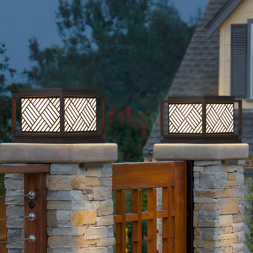 Modern Solar LED Outdoor Post Cap Light - Waterproof Pillar Lamp