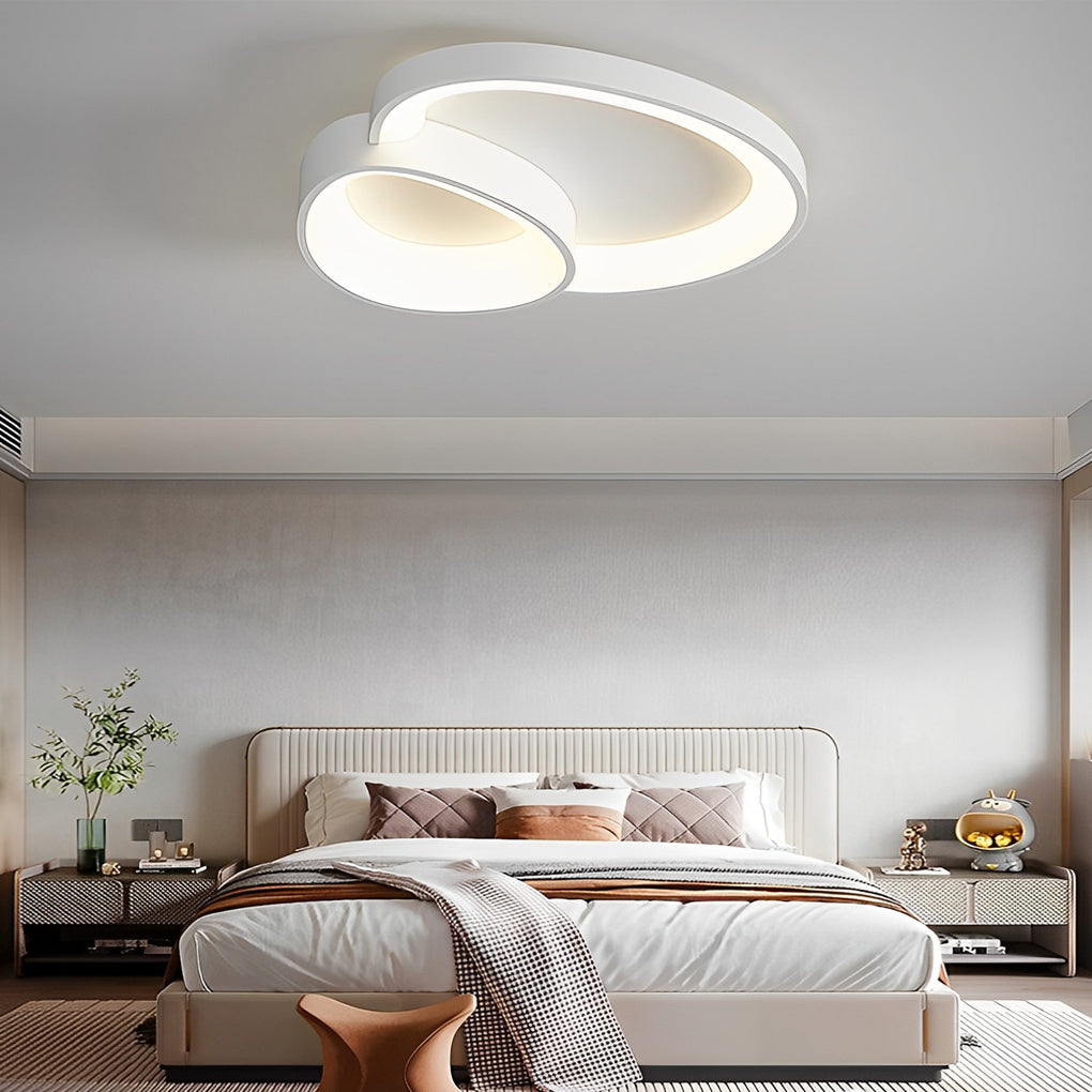 Geometric Line LED Flush Mount Ceiling Light with 3-Step Dimming