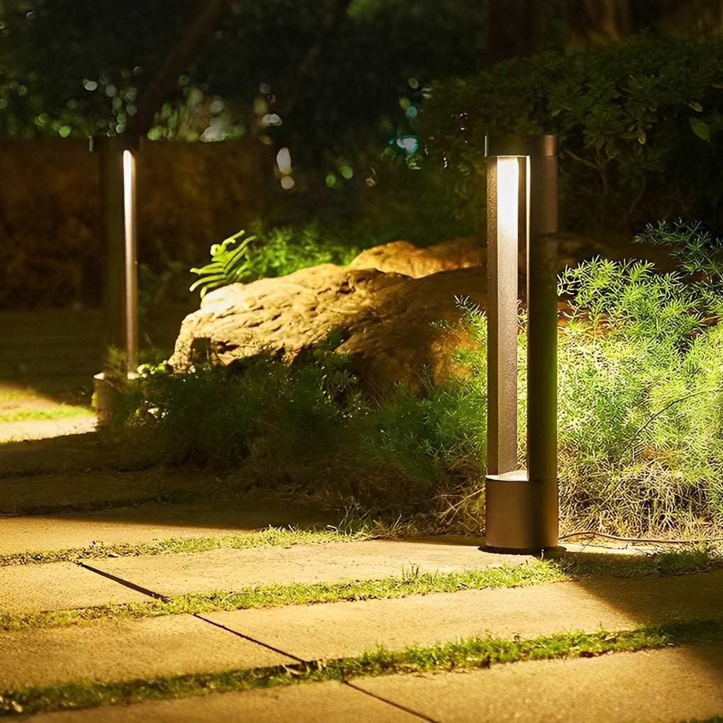 Modern Cylinder LED Pathway Light - Die-Cast Aluminum Black