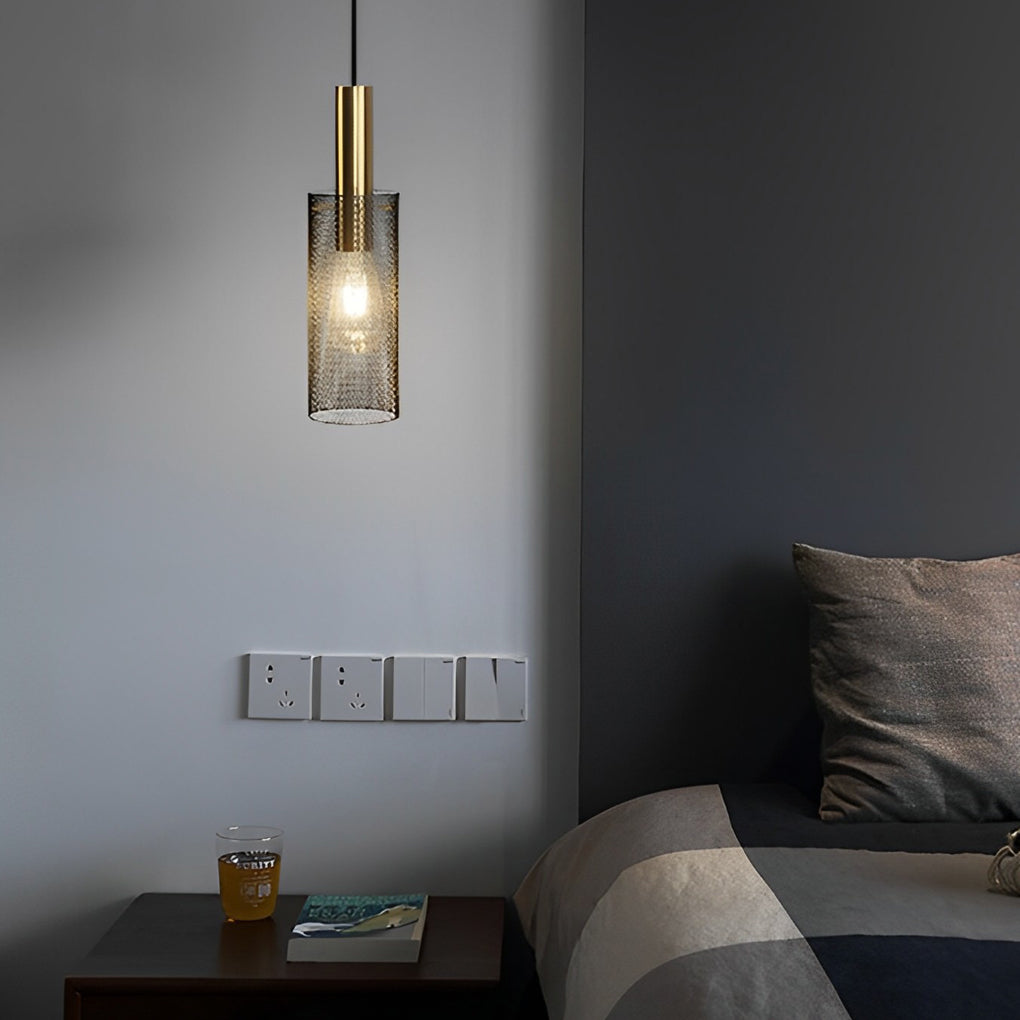 Modern Iron Grid Pendant Light - Cylindrical Minimalist Ceiling Lamp