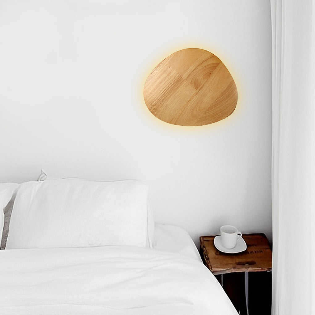Modern Oak Wood LED Wall Sconce – Round & Oval Design