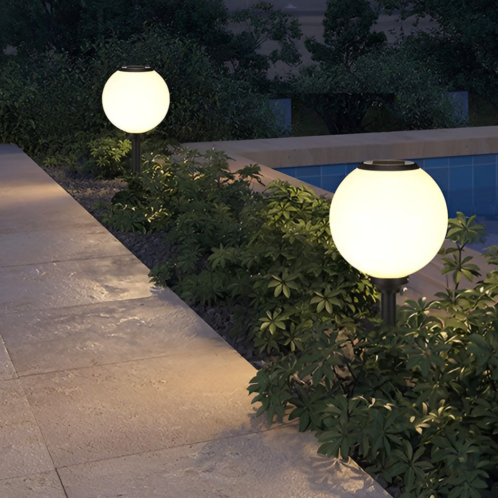 Solar LED Pathway Light Round Ball Design Adjustable Brightness