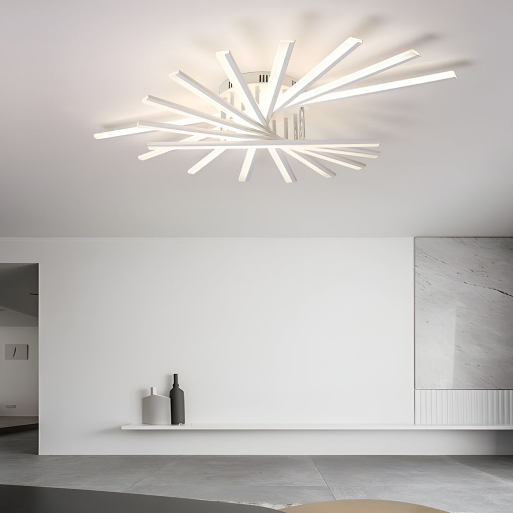 Modern LED Semi Flush Mount Ceiling Light with Stepless Dimming