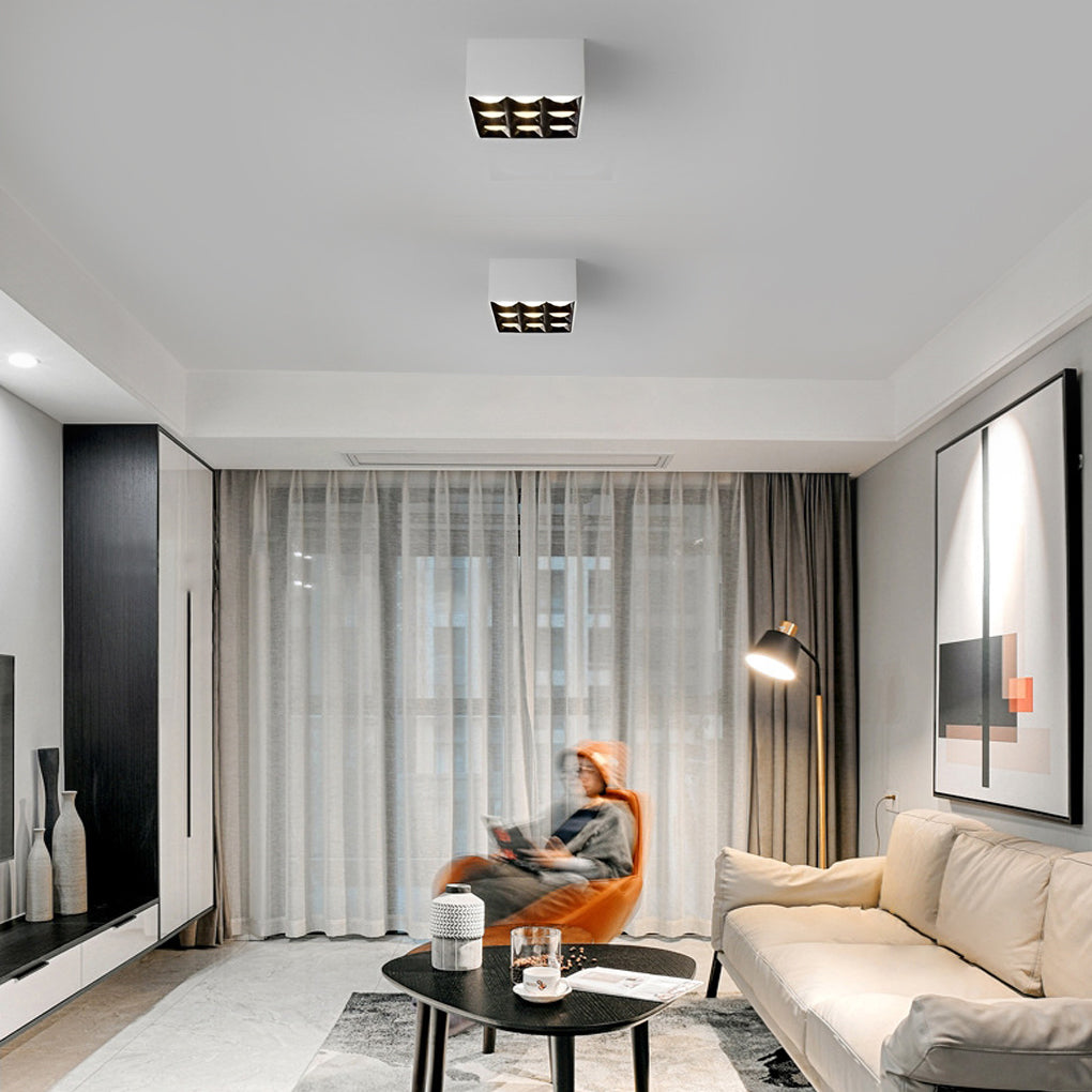 Square Grid LED Spotlight Surface Mount Downlight 24° Beam Angle