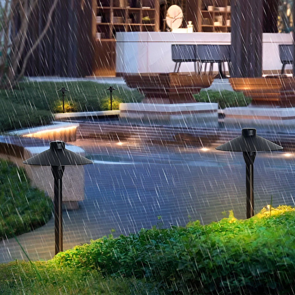 Modern Mushroom LED Outdoor Path Light Black Aluminum 7W