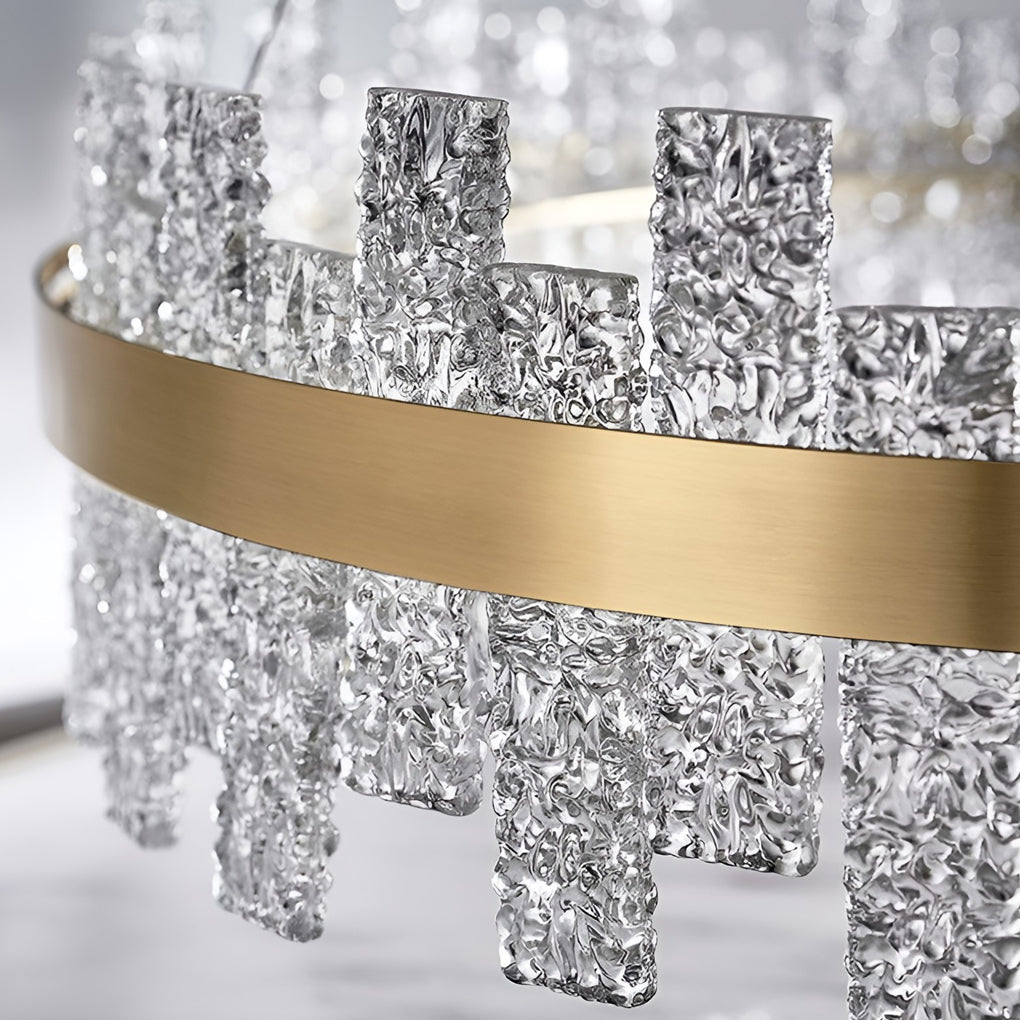 Modern Crystal Glass Chandelier with Dimmable LED Light