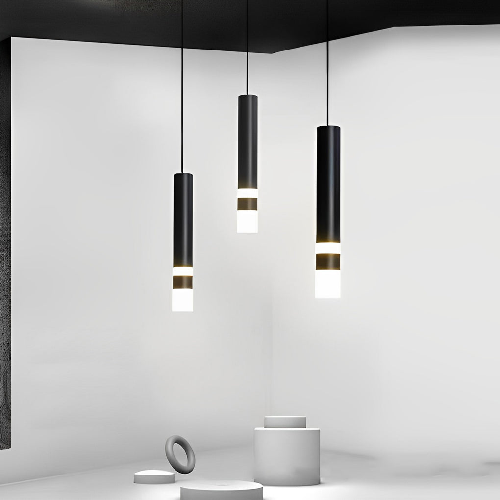 Modern LED Pendant Light Black Aluminum Acrylic Kitchen Island