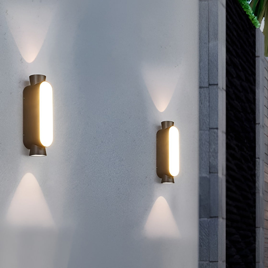 Black Aluminum Up Down Outdoor Wall Sconce IP65 Waterproof LED