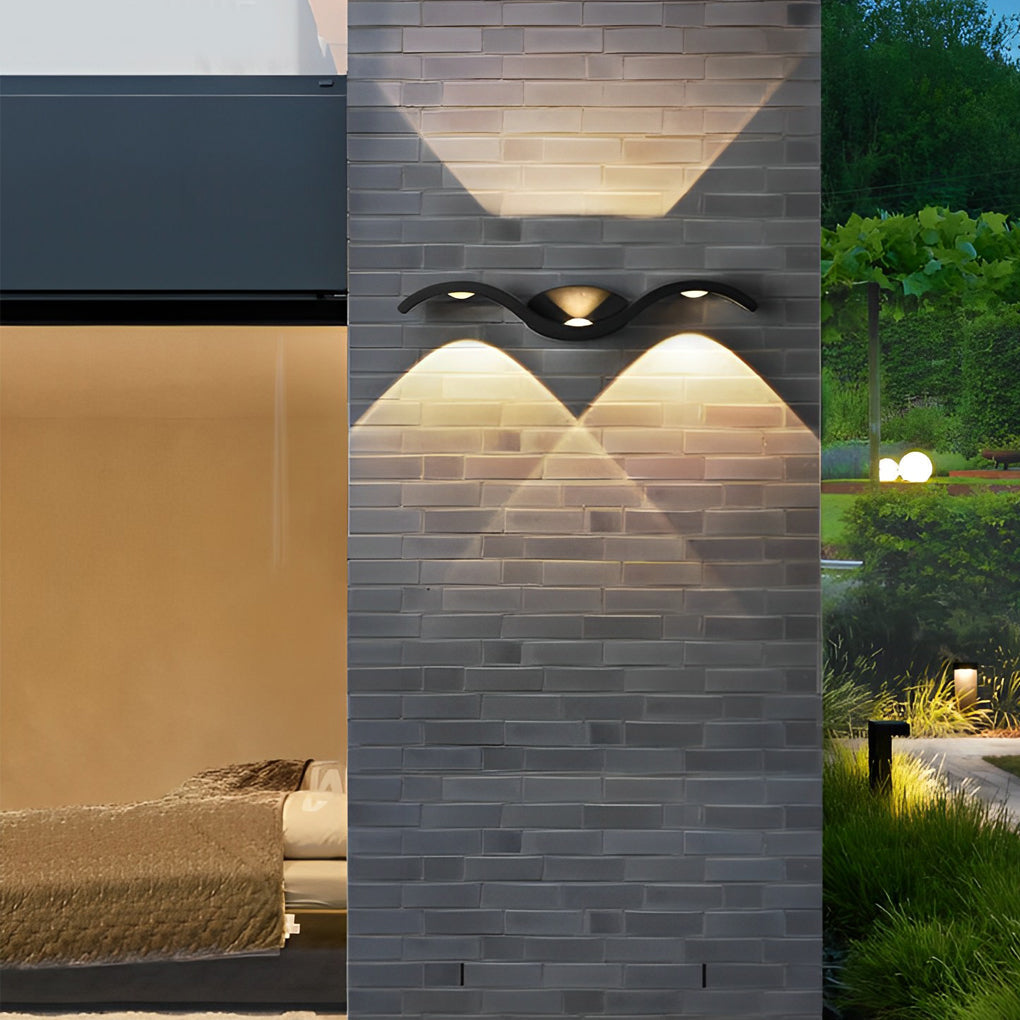 Modern Seagull Wave Up Down LED Outdoor Wall Light