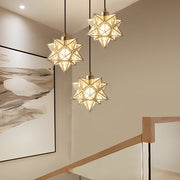 Star Pendant Light | Modern 3-Step Dimming | Glass & Iron Finish