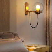 Industrial Glass Ball Wall Sconce with Metal Frame