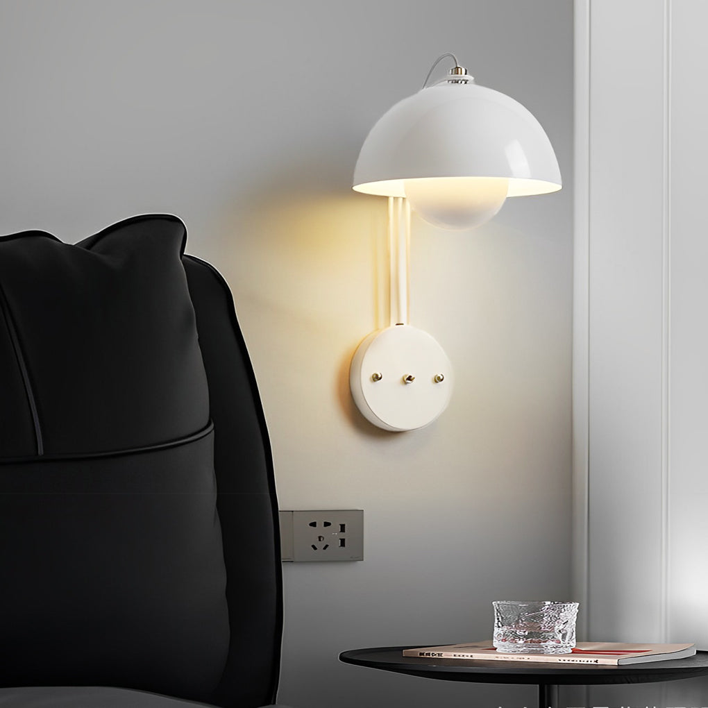 Modern Circular Wall Sconce with Three-Step Dimming - Iron Finish