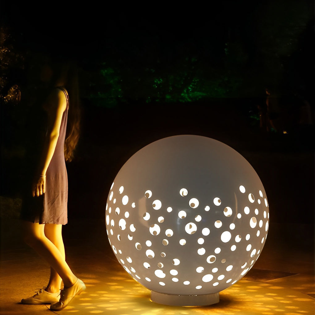 Modern White Steel Outdoor Post Light - IP65 Waterproof Lawn Lantern