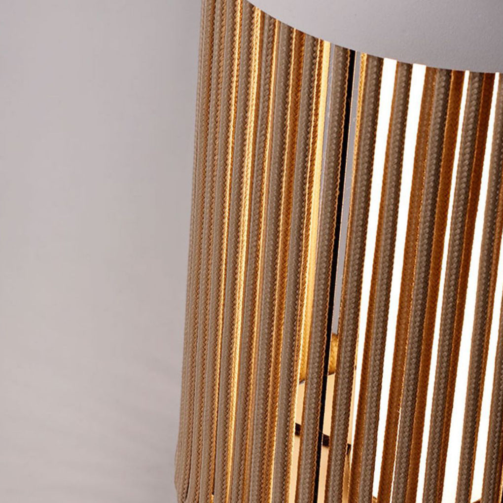 Handmade Rattan LED Solar Outdoor Lantern - Modern Portable