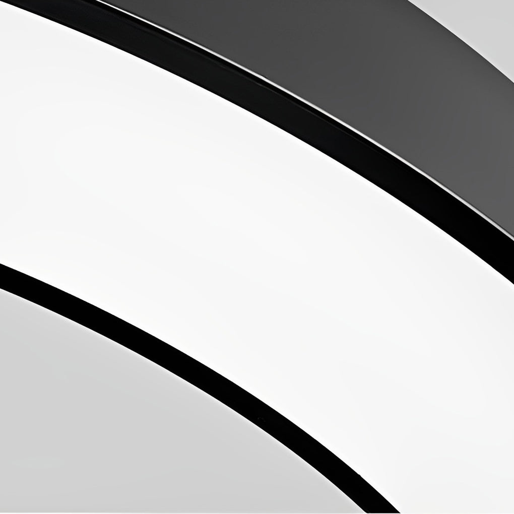 Modern C-Shape LED Pendant Light Half-Circle Profile Black