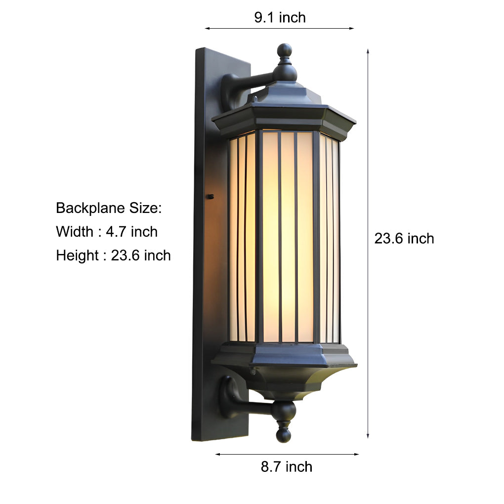 Modern Retro Outdoor Wall Light - Black Aluminum Waterproof Sconce
