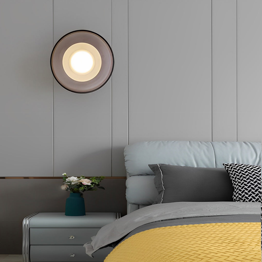 Modern Round Glass Wall Sconce with LED Light