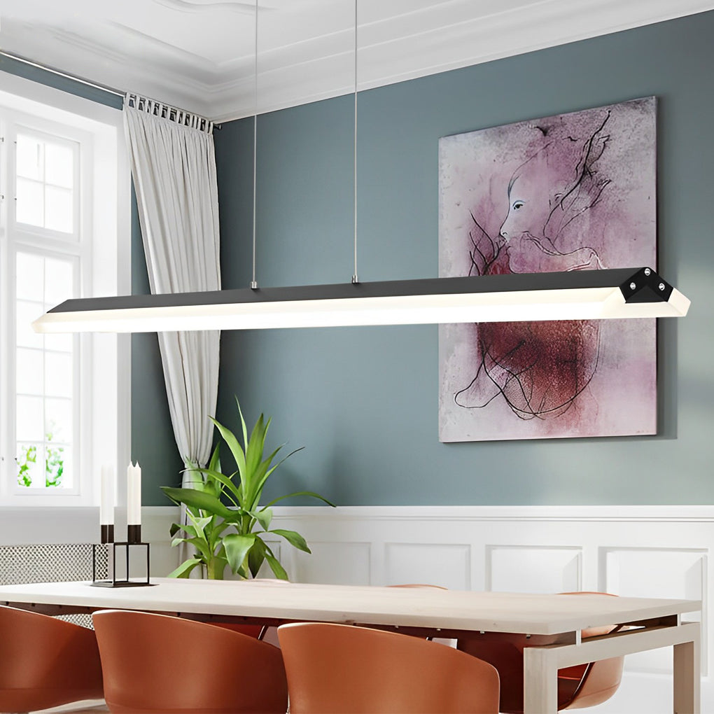 Modern Linear LED Pendant Light – Metal & Acrylic Neutral White