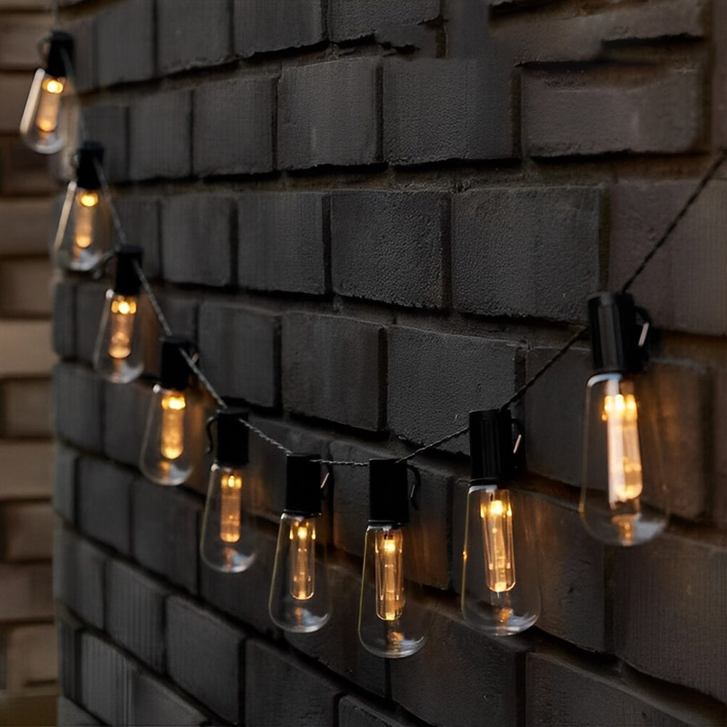 40-Light Retro Solar String Lights with USB Rechargeable Option