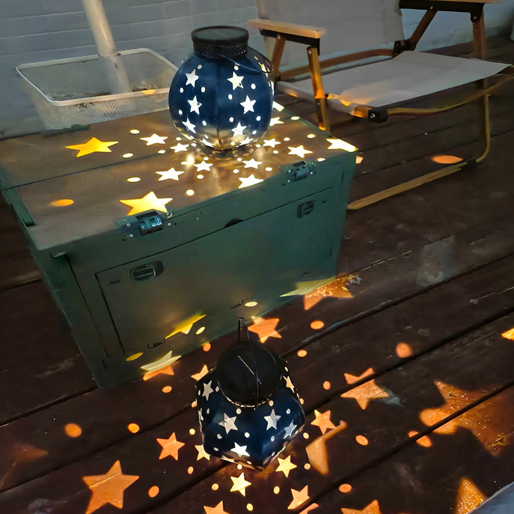 Solar Star Projection Outdoor Lantern - Waterproof LED Garden Light