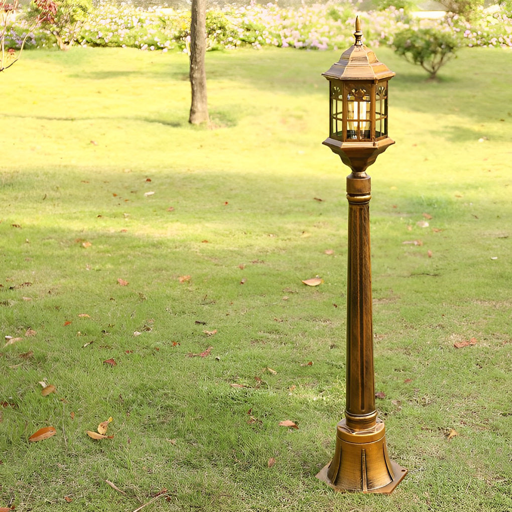 Slim LED Outdoor Post Light Industrial Black Bronze Pathway Lamp