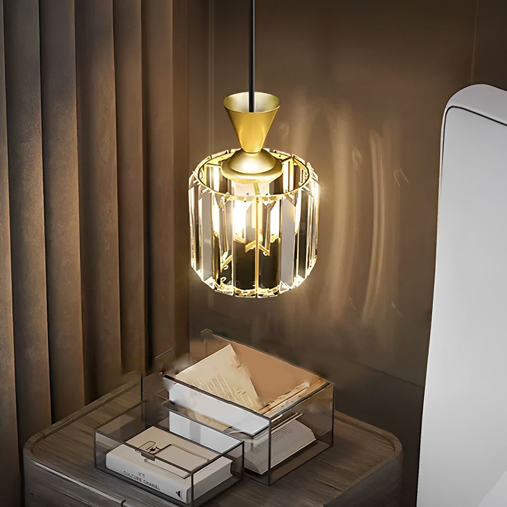 Modern Crystal Pendant Light with Three-Step Dimming