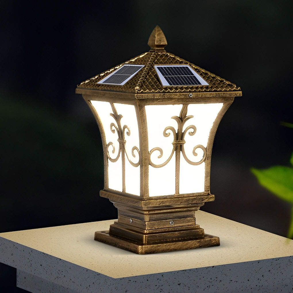 Modern Solar Powered Fence Post Light - Aluminum & Acrylic