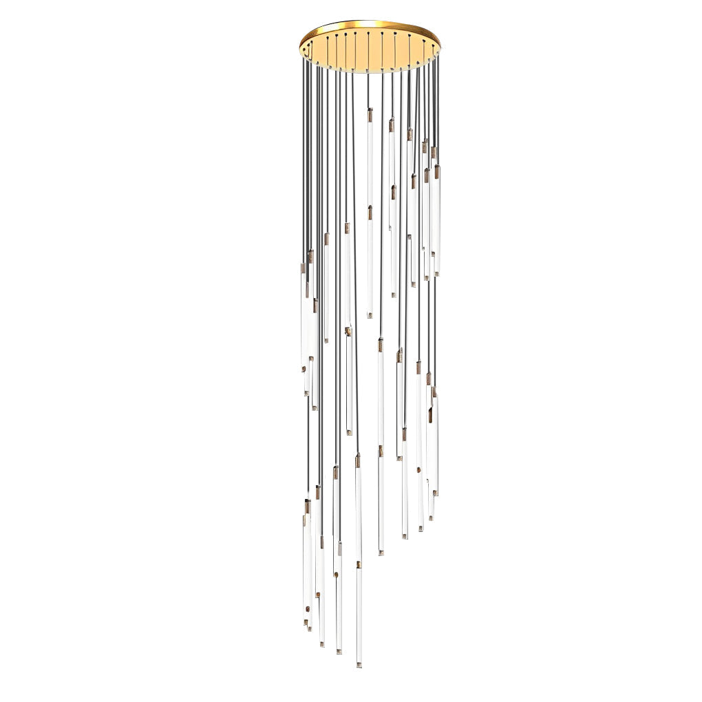 Spiral LED Staircase Chandelier Modern Long Tube Acrylic Light
