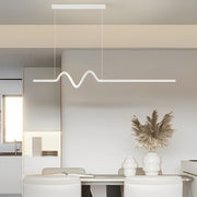 Modern Wavy LED Pendant Light with Stepless Dimming & Remote