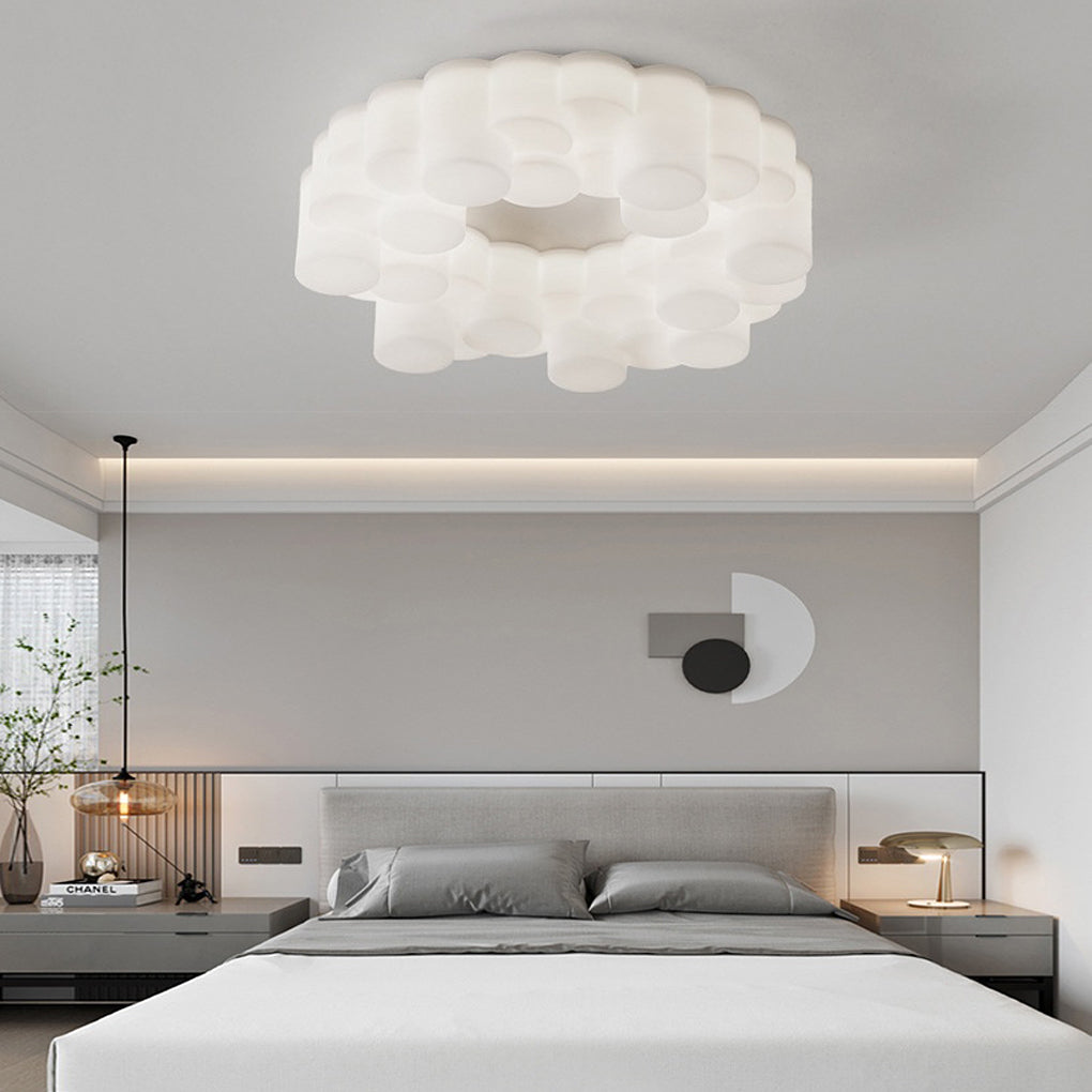Modern Honeycomb Ring LED Ceiling Light with 3-Step Dimming