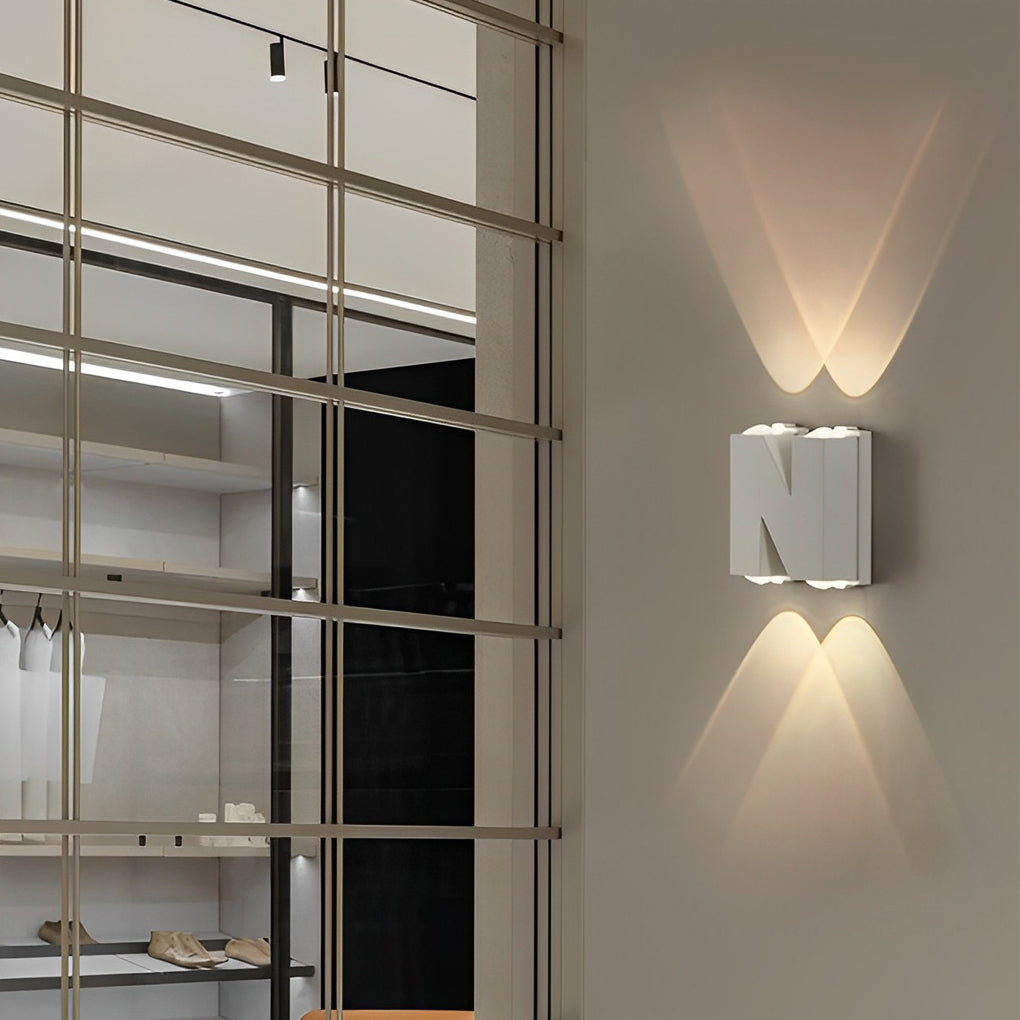 Letter Shaped Modern LED Outdoor Wall Sconce - Waterproof Aluminum