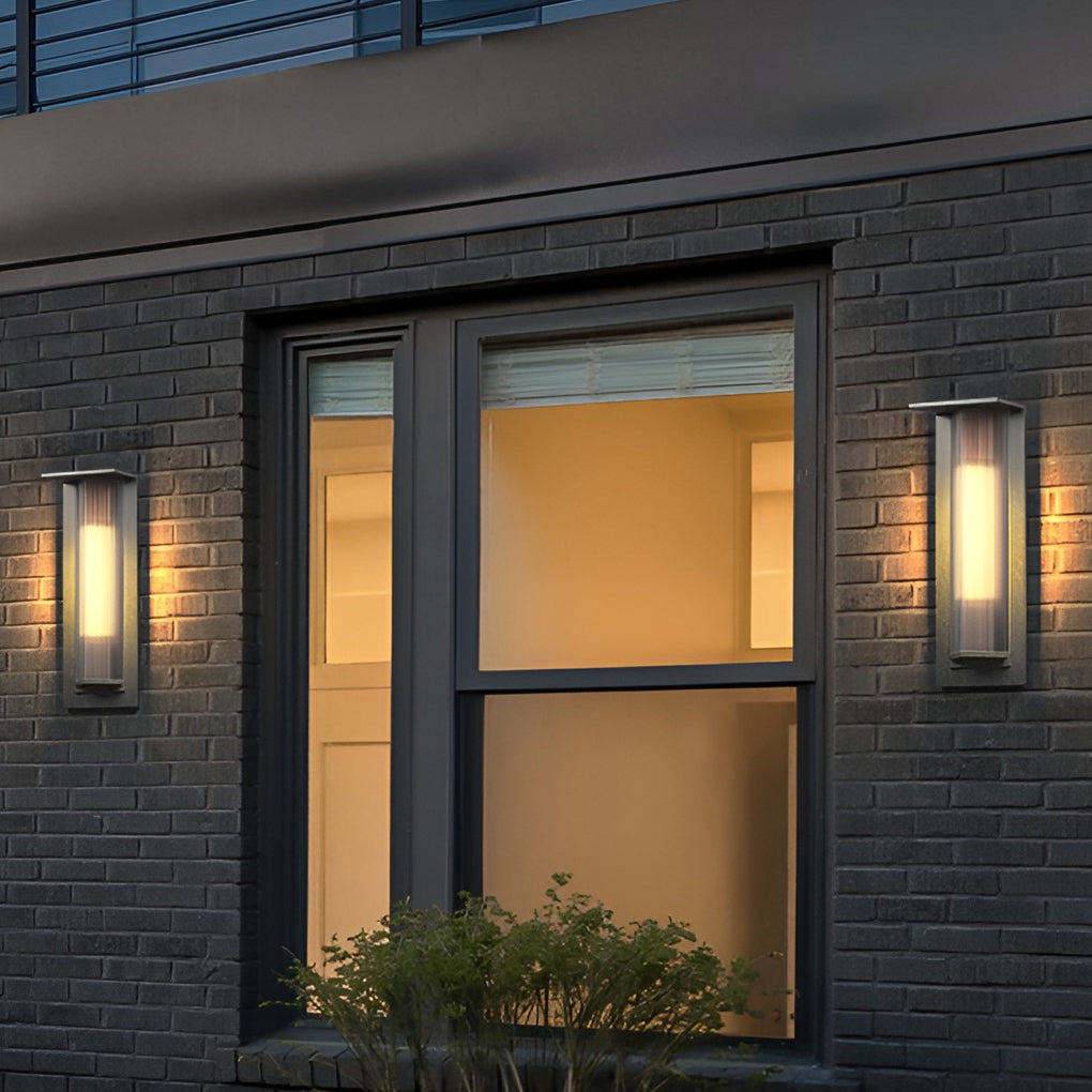 Industrial LED Solar Outdoor Wall Light – Aluminum & Glass