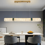 Oval Crystal Chandelier with Stepless Dimming & Gold Finish