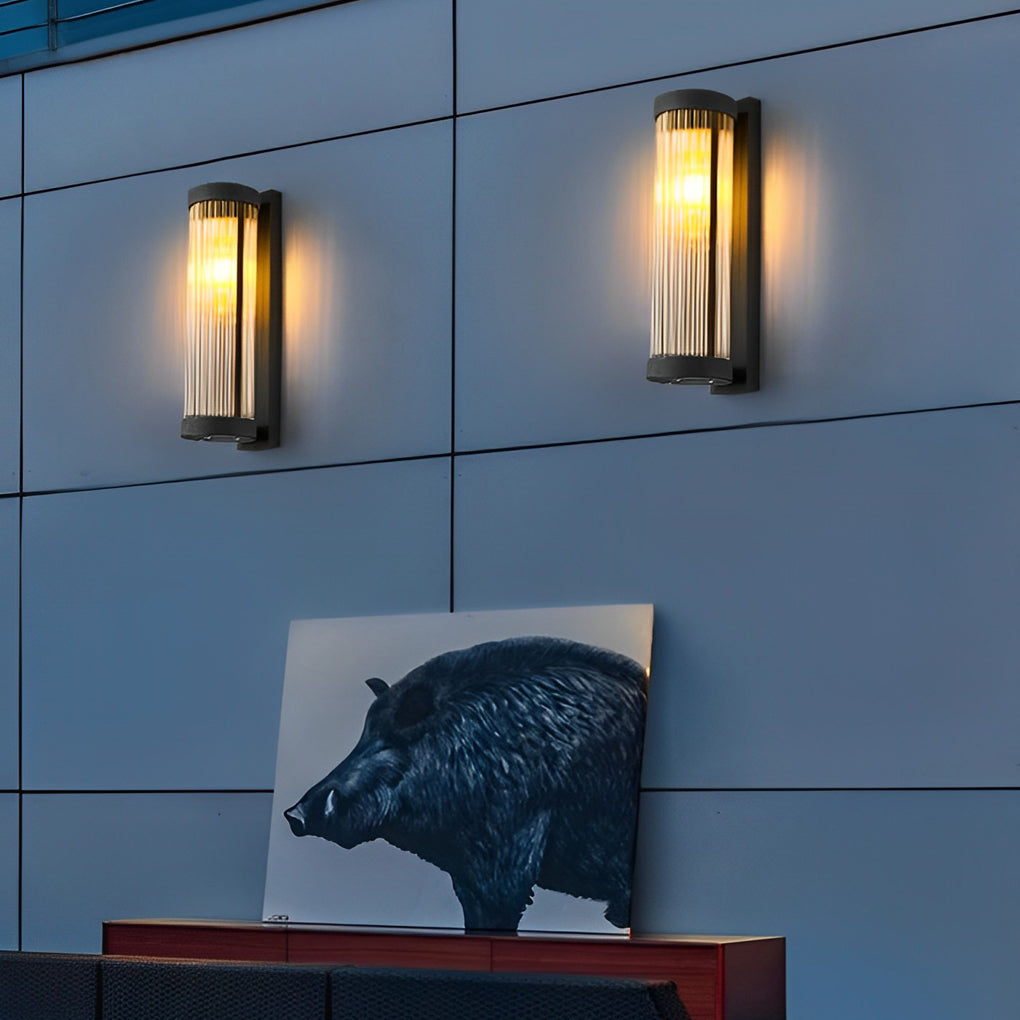 Modern Glass Solar Wall Lamp - Outdoor Waterproof LED Sconce