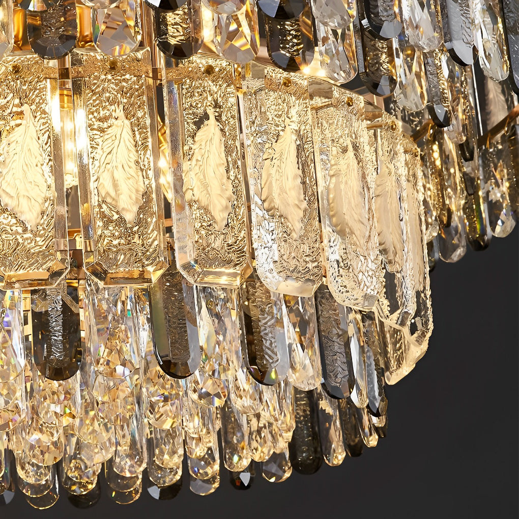 Modern Crystal Chandelier with Three-Step Dimming LED