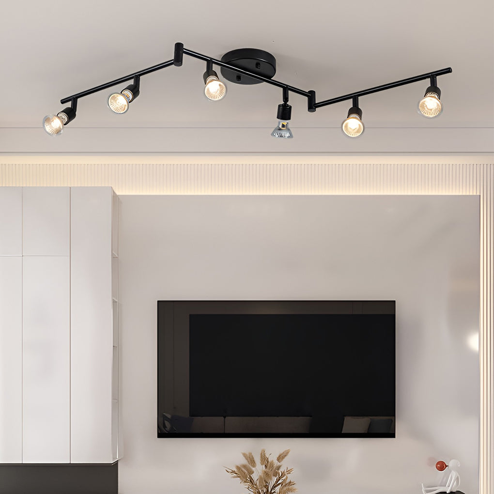 Adjustable Iron Directional Ceiling Light - Black Nordic Flush Mount