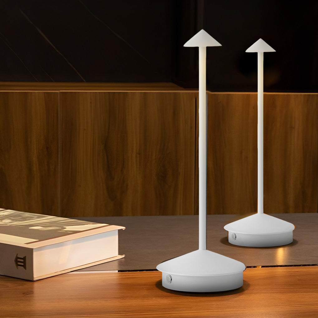 Modern Triangle LED Table Lamp Dimmable Rechargeable Aluminum