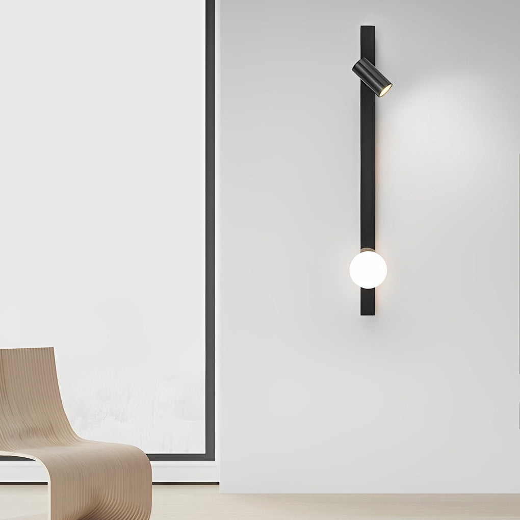 Modern Black Gold LED Wall Sconce with Adjustable Spotlight