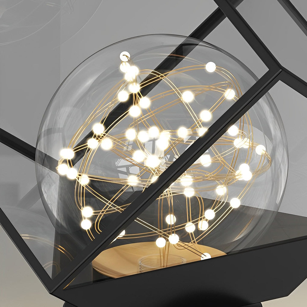 Modern Black Metal Glass Ceiling Light with 3-Step Dimming | 7 Inch