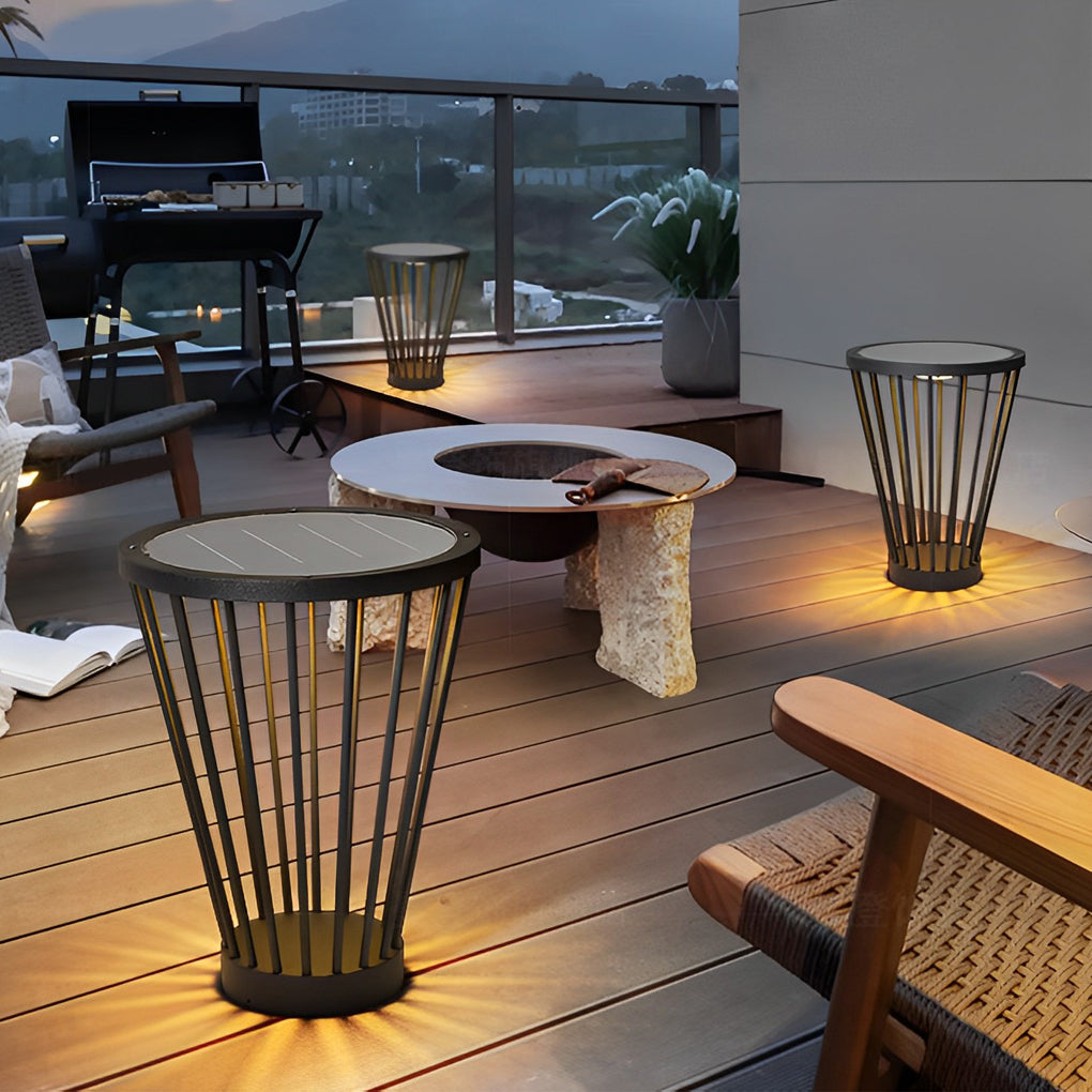 Modern Outdoor LED Floor Lamp with Integrated Tabletop