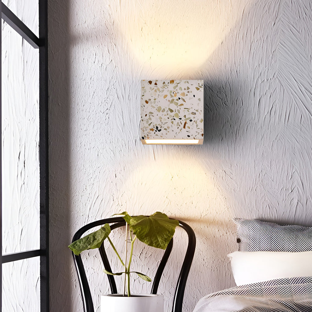 Square Terrazzo Up Down Wall Sconce Modern Minimalist Lighting
