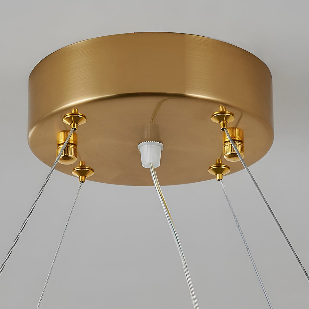 Modern Crystal Round Chandelier with 3-Step Dimmable LED