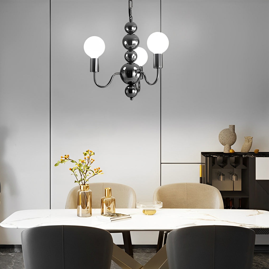 Glass Ball Shade Chandelier – Modern Minimalist Multi-Light Design