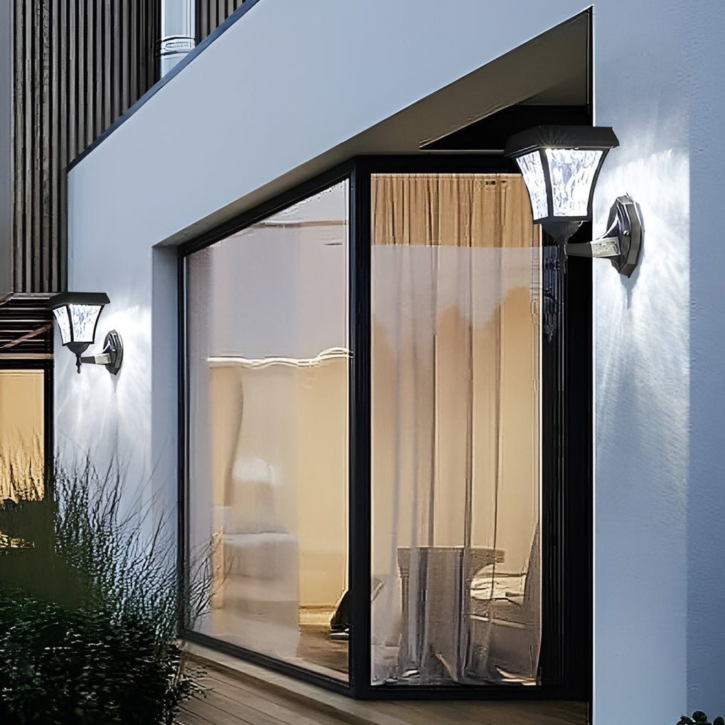 Solar LED Outdoor Wall Sconce with Touch Switch – Waterproof