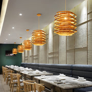 16" Bamboo Pendant Light - Farmhouse Round Ceiling Fixture