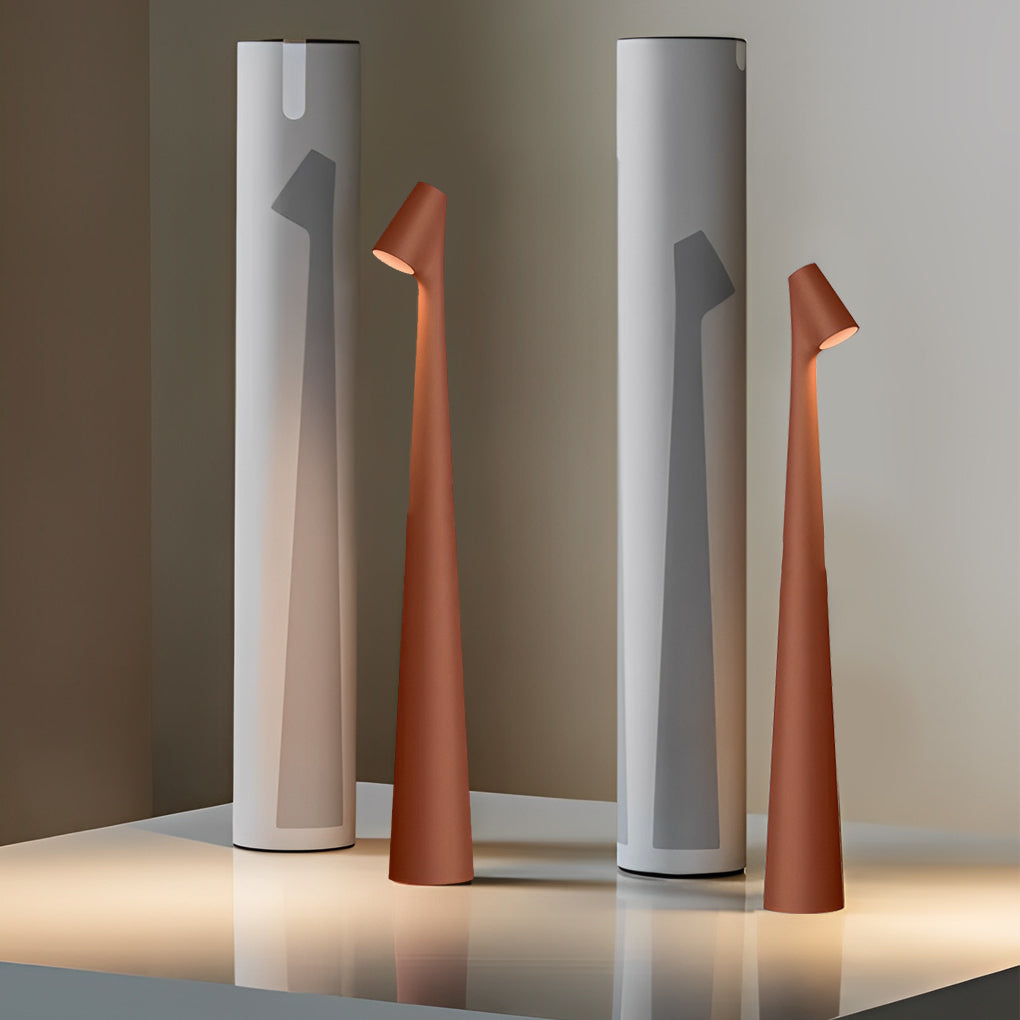 Modern Conical Stem LED Table Lamp with Touch Dimming