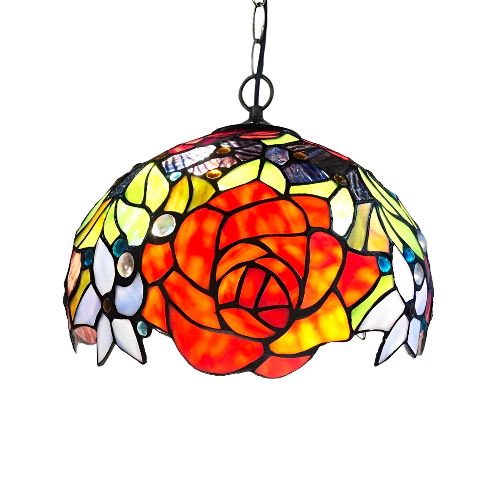 Handmade Baroque Glass Chandelier with Colorful Design