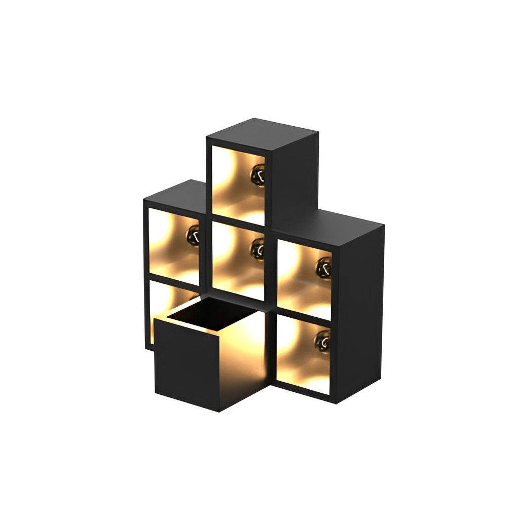Waterproof Modern Black Wall Lamp with Integrated Flowerpot